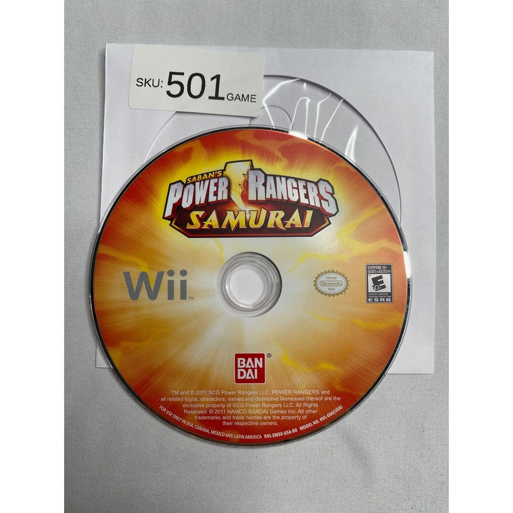 Power Rangers Samurai Nintendo Wii Game Disc Only